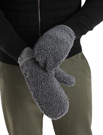 Men's Icebreaker Unisex RealFleece™ Merino High Pile Mittens Gloves Gritstone Heather | CA 1894LISH